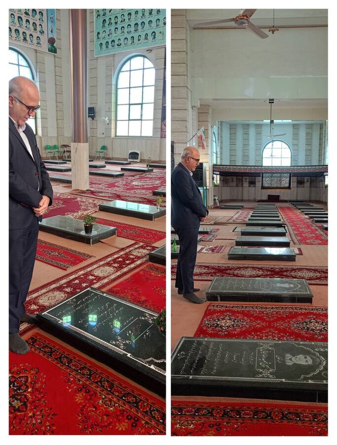 ادای احترام به شهدای والامقام شهرستان بشرویه در آغاز سفر مدیرکل بهزیستی خراسان جنوبی