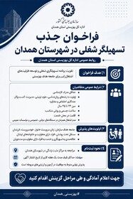 فراخوان جذب تسهیلگر شغلی در شهرستان همدان