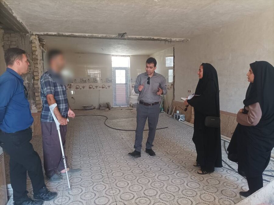خفر|بازدید از وضعیت مسکن در حال ساخت مددجوی حوزه توانبخشی
