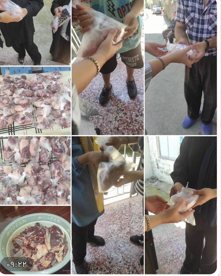 سیاهکل /توزیع نذورات و قربانی در بین نیازمندان جامعه هدف