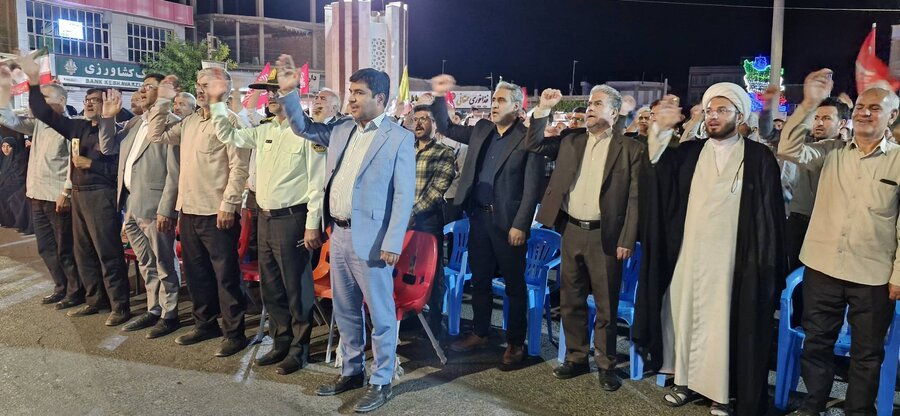 حضور کارکنان بهزیستی چهاربرج در تجمعات شبانه