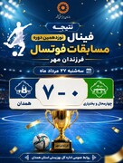 تیم فوتسال فرزندان مهر همدان بر سکوی قهرمانی ایستاد؛ پیروزی قاطع ۷ بر صفر مقابل چهارمحال و بختیاری