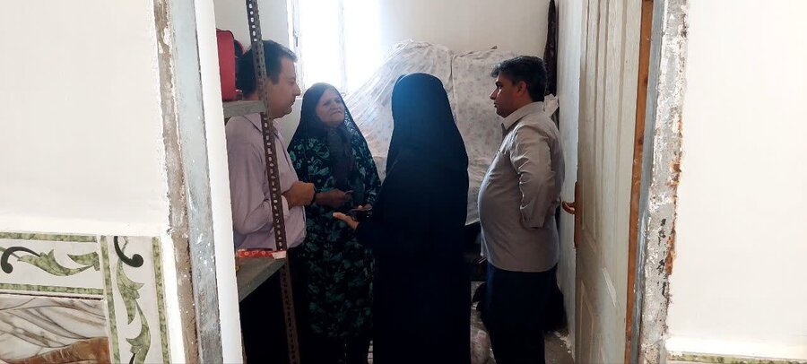 بازدید مسئولان شهرستان بم از روستاهای صعب‌العبور آبادچهل‌تن و داج