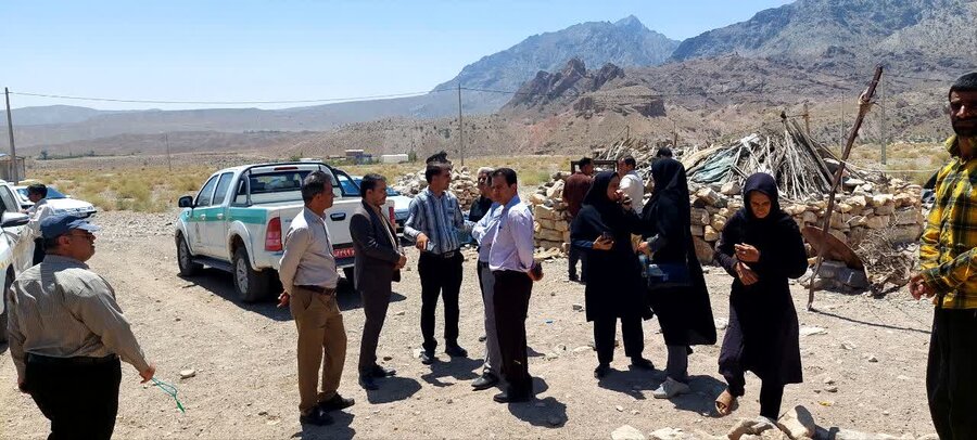 بازدید مسئولان شهرستان بم از روستاهای صعب‌العبور آبادچهل‌تن و داج