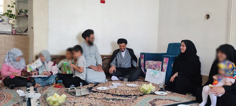 بازدید امام جمعه و بهزیستی تویسرکان از خانواده دارای فرزندان سهقلو