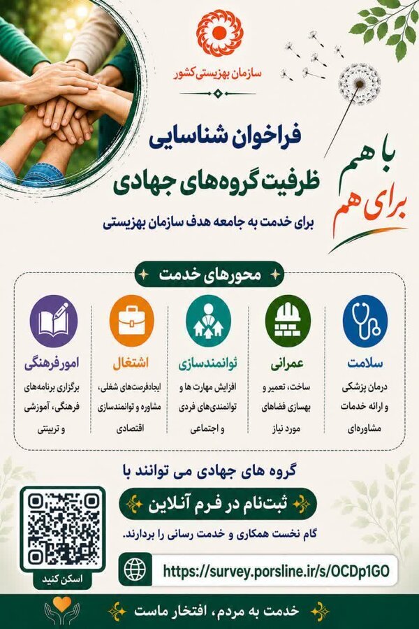 فراخوان شناسایی ظرفیت گروههای جهادی برای خدمت به جامعه_هدف بهزیستی گلستان