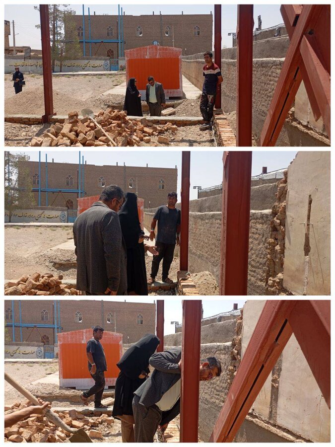 بازدید رئیس اداره بهزیستی شهرستان سربیشه از روند پیشرفت عملیات ساختمانی اورژانس اجتماعی بخش درح