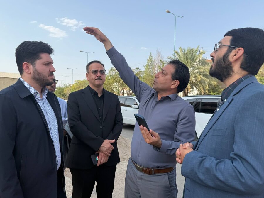 بازدید مسئولان از ساختمان درمانگاه تخصصی در حال احداث توانبخشی فرزندان آسمانی