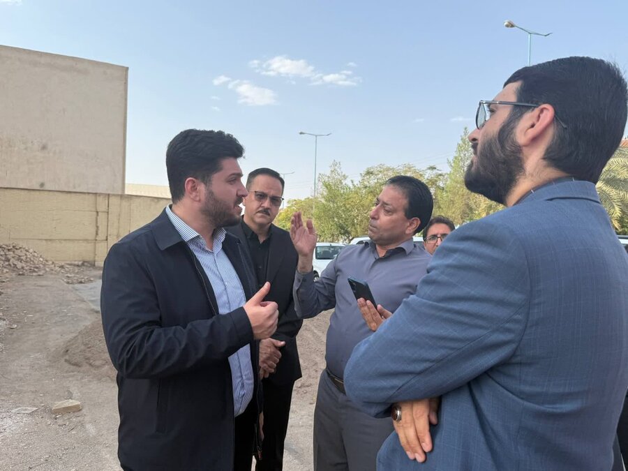 بازدید مسئولان از ساختمان درمانگاه تخصصی در حال احداث توانبخشی فرزندان آسمانی