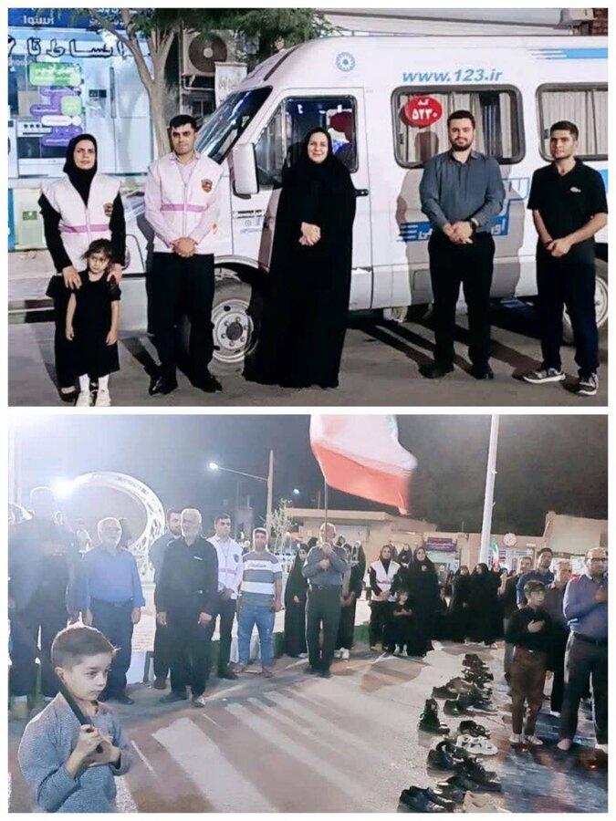 تجدید پیمان خدمت به جامعه در مراسم چهلم شهید والامقام با حضور مدیر بهزیستی سربیشه