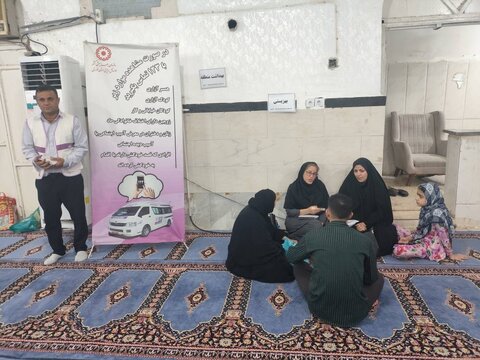 برپایی میز خدمت بهزیستی اهواز در منطقه کم‌برخوردار کوی علوی