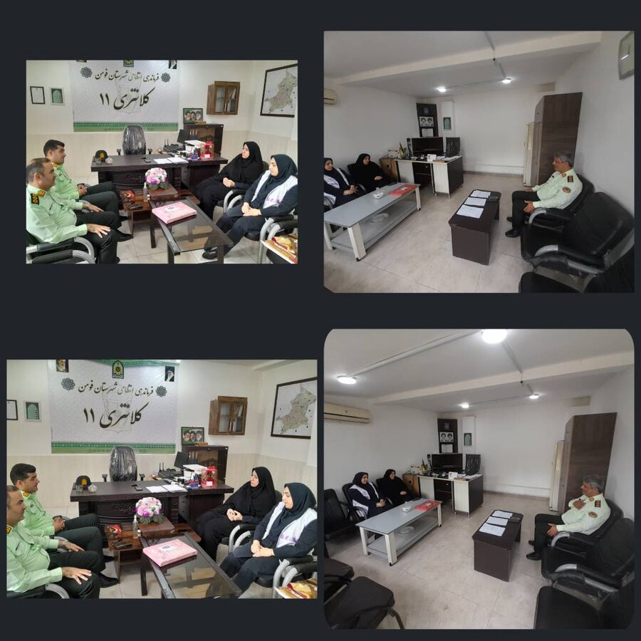 فومن /دیدار رئیس بهزیستی با فرماندهان کلانتری‌های مرکزی و سردار جنگل