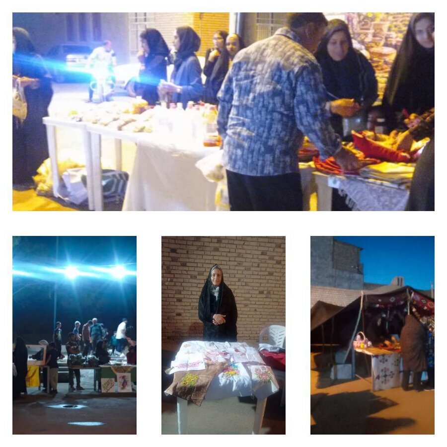 تسهیلگر CBR به همراه جمعی از مددجویان ساکن روستای تقاب در نمایشگاه صنایع‌دستی و محصولات بومی برگزارشده در روستا حضور یافت.