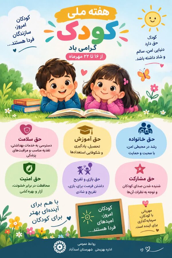 پوستر | کودکان امروز، سازندگان فردا؛ پاسداشت حقوق کودکان در هفته ملی کودک