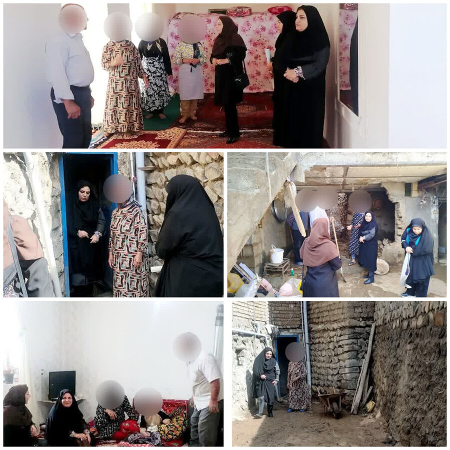 بازدید رئیس بهزیستی گرمی از منازل مددجویان سیل‌زده