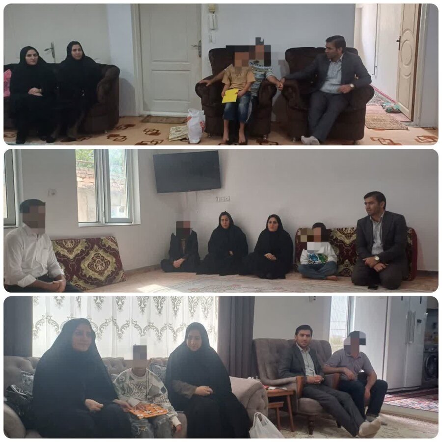 دیدار رئیس اداره بهزیستی شهرستان پارس‌آباد با خانواده‌ دارای کودک حوزه سلامت اجتماعی به مناسبت هفته کودک