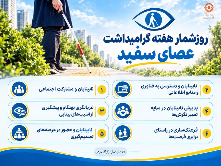 اینفو گرافیک / روز شمار هفته گرامیداشت عصای سفید