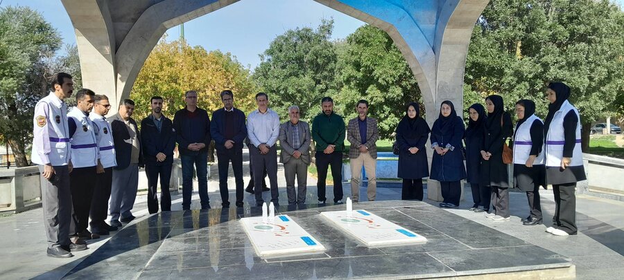 تجدید میثاق  کارکنان و سرپرست جدید اداره بهزیستی با آرمان‌های شهدا در شهرستان تکاب