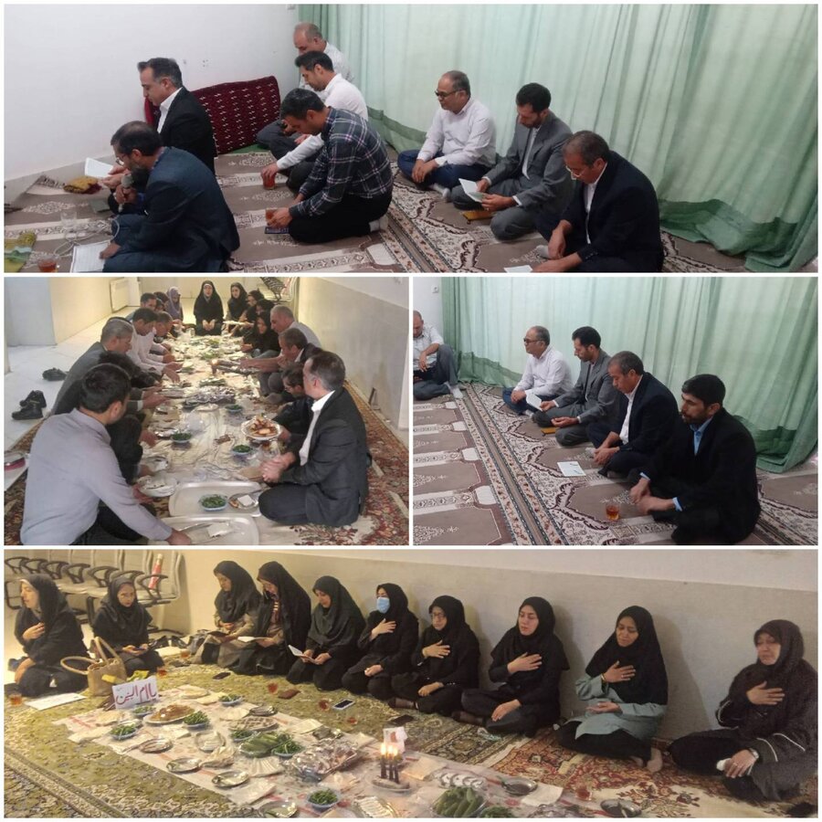 برگزاری آیین معنوی زیارت عاشورا و سفره حضرت ام‌البنین (س) در مدیریت بهزیستی شهرستان بیرجند