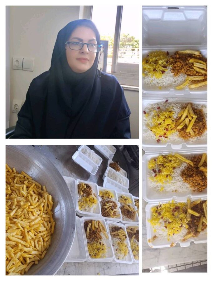 مریم جوان: ۵۰۰ پرس غذای گرم به همت گروه جهادی «ایرانیان مهربان» میان مددجویان و مراکز خیریه بیرجند توزیع شد