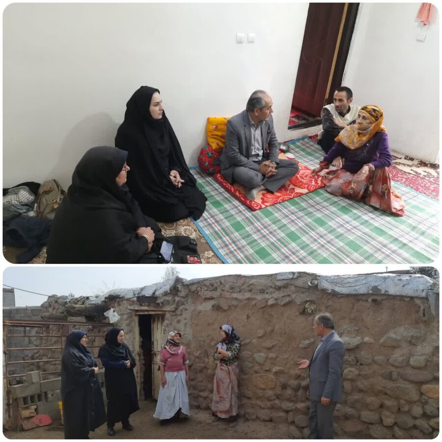 بازدید از مددجویان بهزیستی در روستای آلوارس و اهدای یک تخته فرش
