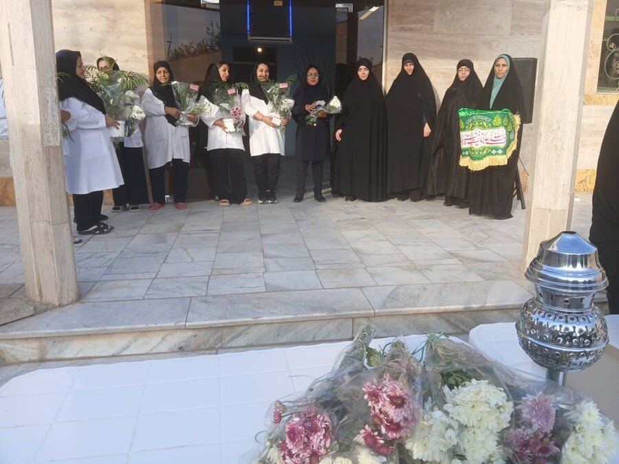 پاکدشت | برگزاری مراسم تبرک‌جویی از پرچم حرم مطهر رضوی در مرکز فاطیما به مناسبت ولادت حضرت زینب (س)