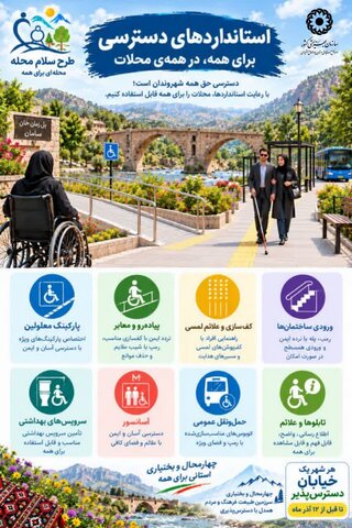 اینفوگرافی چهارمحال| خط زرد پیاده‌رو؛ مسیر امن عبور برای نابینایان و کم‌بینایان
