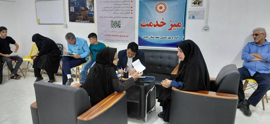 برگزاری میز خدمت بهزیستی در مرکز مثبت زندگی شهر ملاثانی