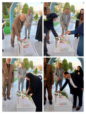 گل‌افشانی مزار شهید گمنام با حضور مسئولان قائم مقام  سازمان بهزیستی